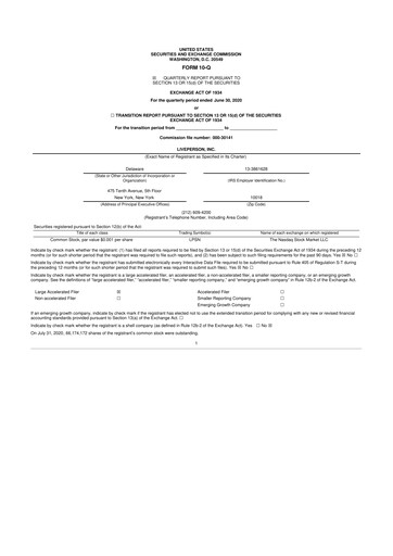 Miniature LivePerson 10-Q Rapport trimestriel 2020 