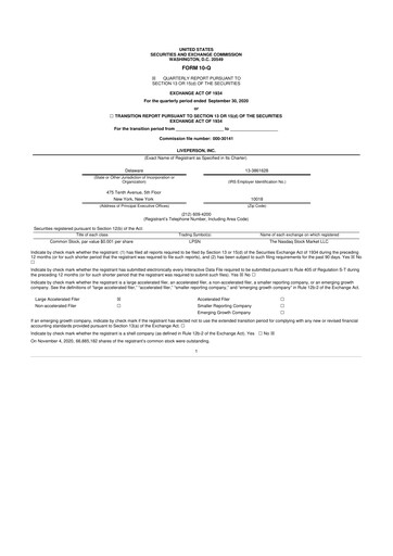 Miniature LivePerson 10-Q Rapport trimestriel 2020 