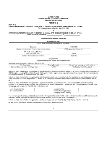 Miniature LivePerson 10-Q Rapport trimestriel 2021 
