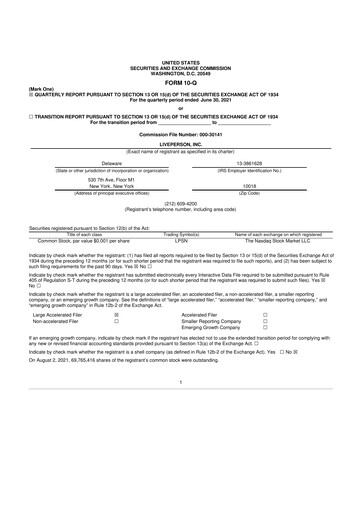 Miniature LivePerson 10-Q Rapport trimestriel 2021 