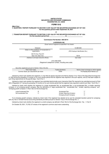 Miniature LivePerson 10-Q Rapport trimestriel 2021 