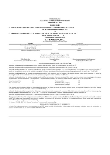 Thumbnail LivePerson 10-K Annual Report 2021