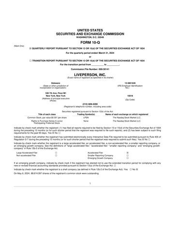 Miniature LivePerson 10-Q Rapport trimestriel 2024 