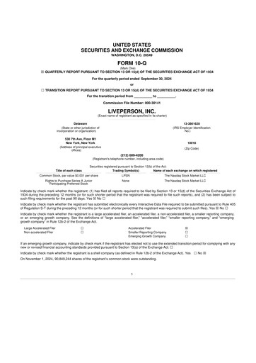 Miniature LivePerson 10-Q Rapport trimestriel 2024 