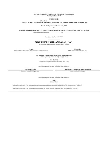 Thumbnail Northern Oil and Gas 10-K Annual Report 