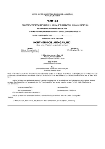 Thumbnail Northern Oil and Gas 10-Q Quarterly Report FY 