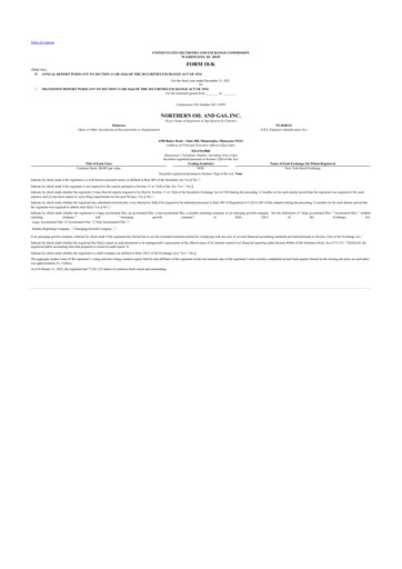 Thumbnail Northern Oil and Gas 10-K Annual Report 2021