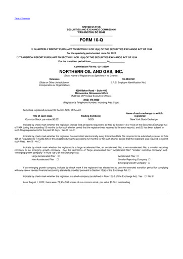 Thumbnail Northern Oil and Gas 10-Q Quarterly Report FY2022 