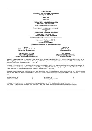 Vorschaubild Insmed 10-Q Quartalsbericht  