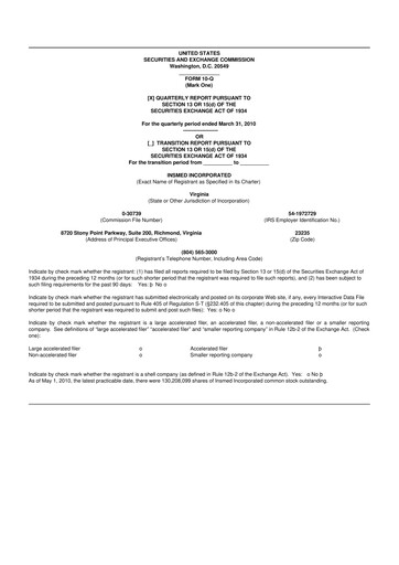 Vorschaubild Insmed 10-Q Quartalsbericht  