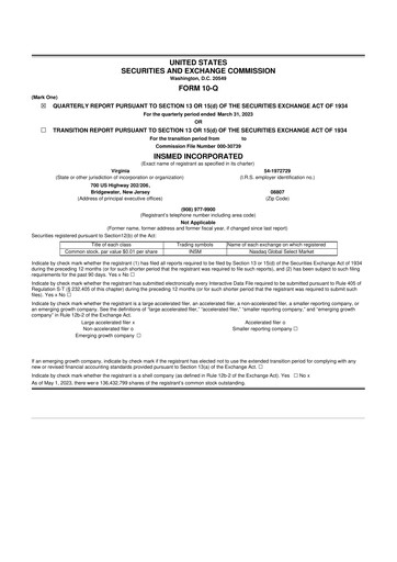 Vorschaubild Insmed 10-Q Quartalsbericht 2023 