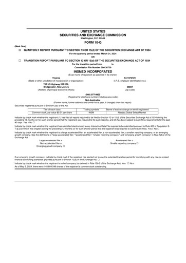 Vorschaubild Insmed 10-Q Quartalsbericht 2024 