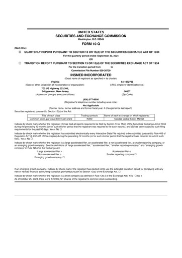 Vorschaubild Insmed 10-Q Quartalsbericht 2024 