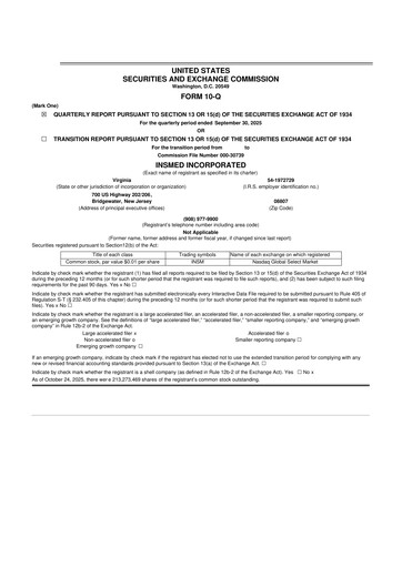 Vorschaubild Insmed 10-Q Quartalsbericht 2025 