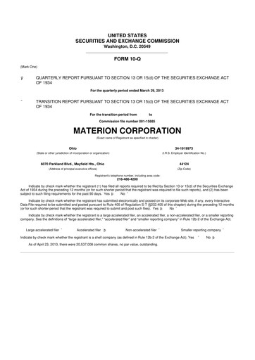 Thumbnail Materion
 10-Q Quarterly Report FY2013 