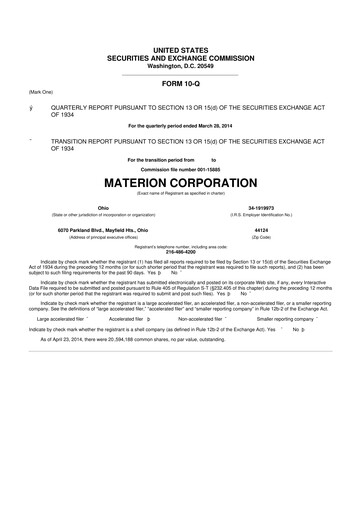 Thumbnail Materion
 10-Q Quarterly Report FY2014 