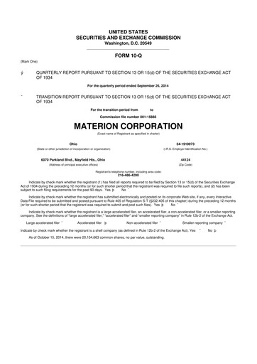 Thumbnail Materion
 10-Q Quarterly Report FY2014 