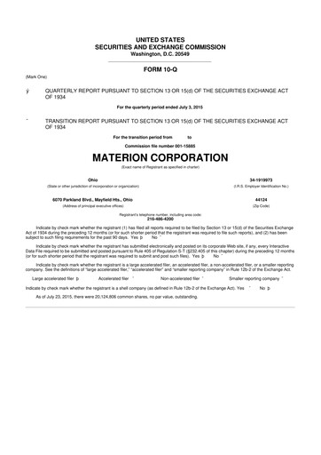 Thumbnail Materion
 10-Q Quarterly Report FY2015 
