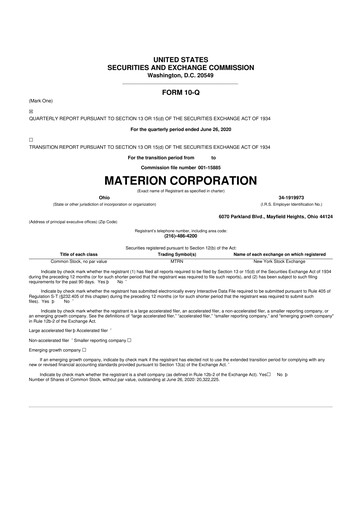 Thumbnail Materion
 10-Q Quarterly Report FY2020 