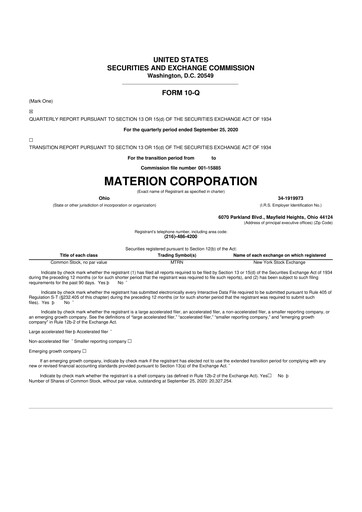 Thumbnail Materion
 10-Q Quarterly Report FY2020 