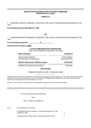 Vorschaubild Lattice Semiconductor 10-Q Quartalsbericht  