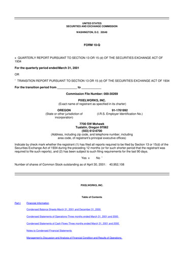 Miniature Pixelworks 10-Q Rapport trimestriel  