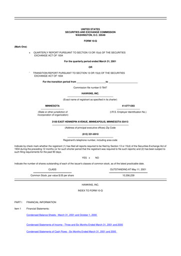 Thumbnail Hawkins 10-Q Quarterly Report FY 