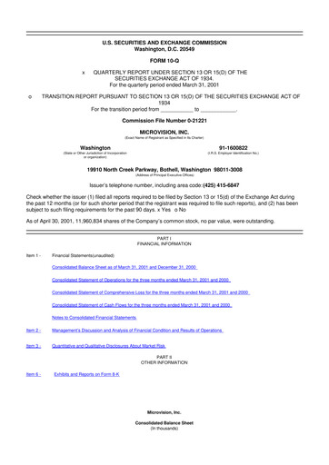 Thumbnail MicroVision 10-Q Quarterly Report FY 