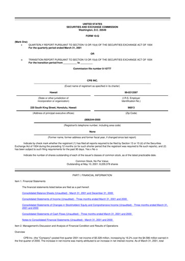 Thumbnail Central Pacific Financial 10-Q Quarterly Report FY 