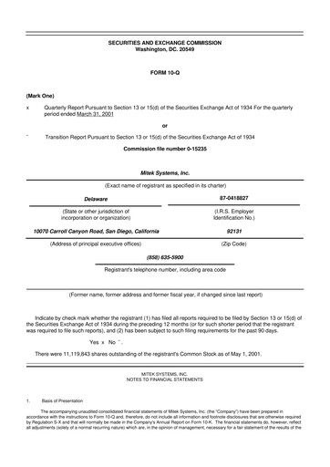 Thumbnail Mitek Systems
 10-Q Quarterly Report FY 