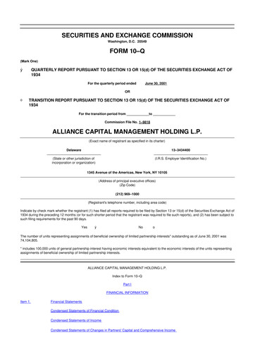 Thumbnail AllianceBernstein 10-Q Quarterly Report FY 