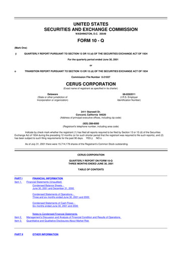 Thumbnail Cerus Corporation 10-Q Quarterly Report FY 