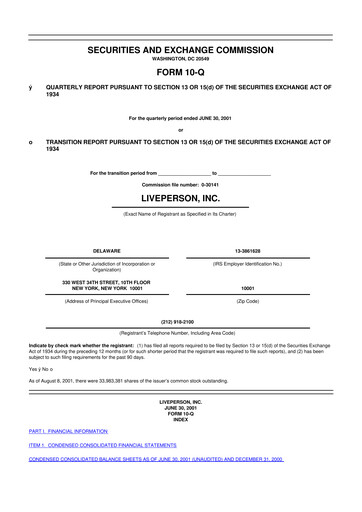 Miniature LivePerson 10-Q Rapport trimestriel  