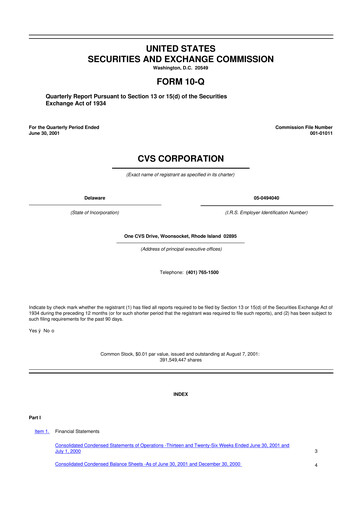 Vorschaubild CVS Health 10-Q Quartalsbericht  
