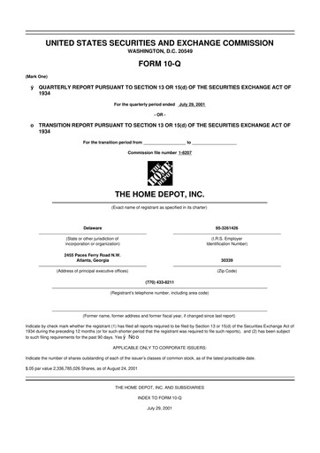 Vorschaubild Home Depot 10-Q Quartalsbericht  