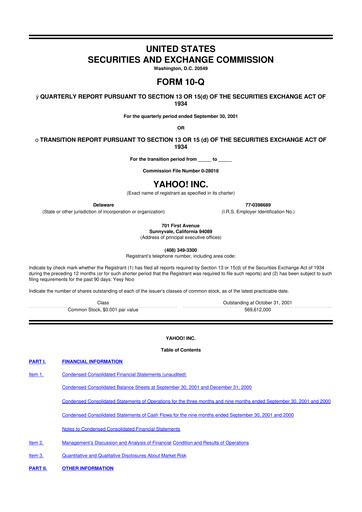 Thumbnail Yahoo Inc. 10-Q Quarterly Report FY 