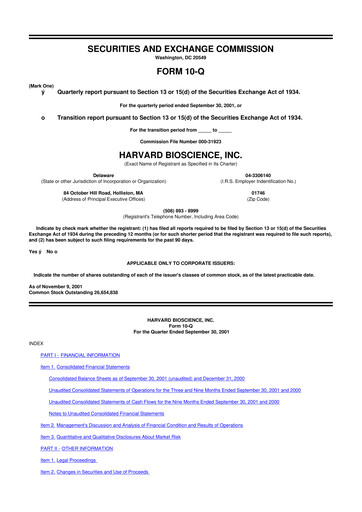Thumbnail Harvard Bioscience 10-Q Quarterly Report FY 