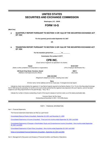Thumbnail Central Pacific Financial 10-Q Quarterly Report FY 