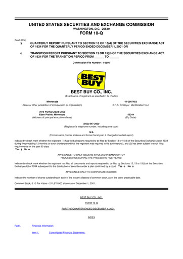 Thumbnail Best Buy 10-Q Quarterly Report FY 