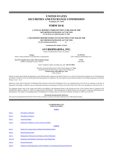 Thumbnail Sarepta Therapeutics
 10-K Annual Report 