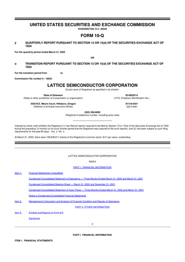 Vorschaubild Lattice Semiconductor 10-Q Quartalsbericht  