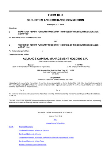 Thumbnail AllianceBernstein 10-Q Quarterly Report FY 