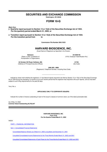 Thumbnail Harvard Bioscience 10-Q Quarterly Report FY 