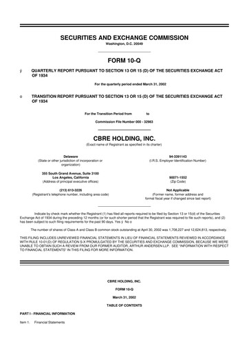 Miniature CBRE Group
 10-Q Rapport trimestriel  