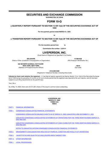 Miniature LivePerson 10-Q Rapport trimestriel  
