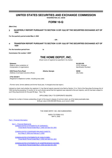 Vorschaubild Home Depot 10-Q Quartalsbericht  