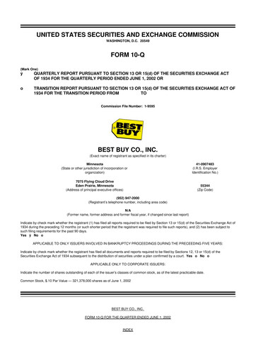 Thumbnail Best Buy 10-Q Quarterly Report FY 