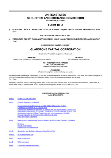 Thumbnail Gladstone Capital Corporation 10-Q Quarterly Report FY 