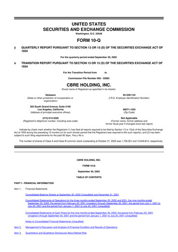 Miniature CBRE Group
 10-Q Rapport trimestriel  