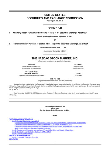 Thumbnail Nasdaq 10-Q Quarterly Report FY 